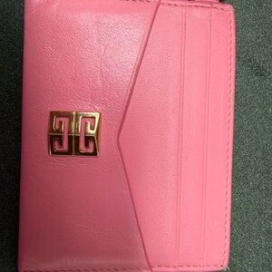 Givenchy Pink Card Holder with Gold Logo